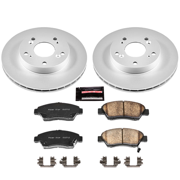 PowerStop Genuine Geomet Coated Rotor and Low-Dust Ceramic Brake Pad Kit