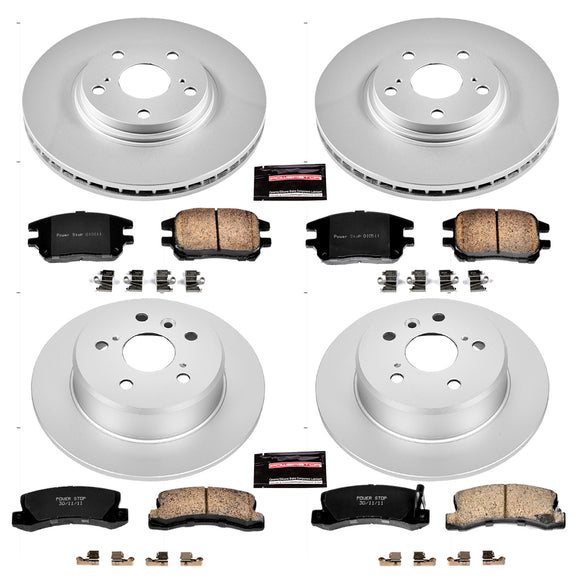 PowerStop Genuine Geomet Coated Rotor and Low-Dust Ceramic Brake Pad Kit