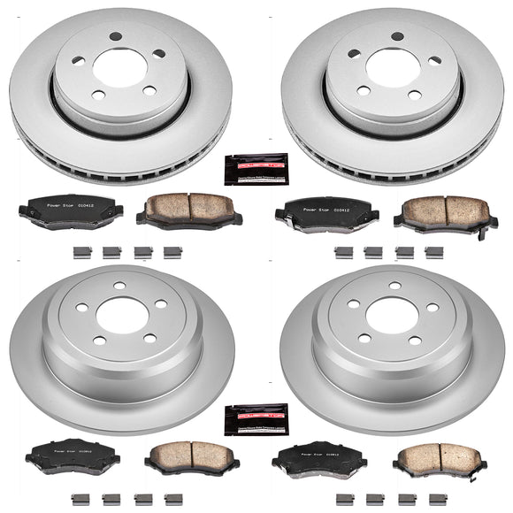 PowerStop Genuine Geomet Coated Rotor and Low-Dust Ceramic Brake Pad Kit