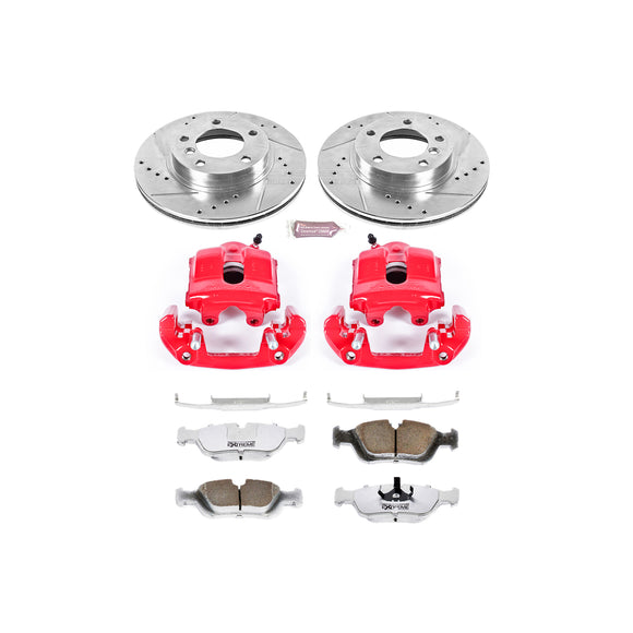 PowerStop Z26 Street Performance Ceramic Brake Pad, Drilled Slotted Rotor, and C