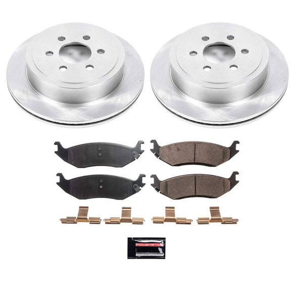 PowerStop OE Stock Replacement Low-Dust Ceramic Brake Pad and Rotor Kit