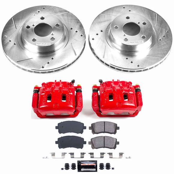 PowerStop Z23 Daily Driver Carbon-Fiber Ceramic Pads Drilled & Slotted Rotor & C
