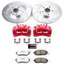 PowerStop Z26 Street Performance Ceramic Brake Pad, Drilled Slotted Rotor, and C