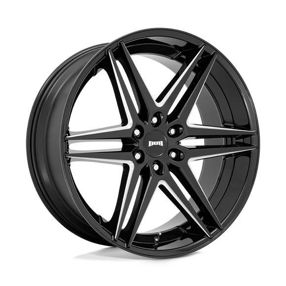 26X10 DUB 1PC S267 Dirty Dog Glossy Black Milled 6X135 ET30 Wheel Rim