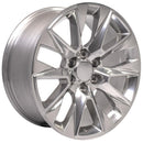 20" Replica Wheel CV26 Fits Chevrolet Silverado LTZ Rim 20x9 Polished Wheel