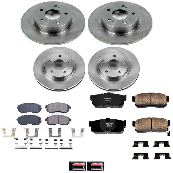 PowerStop OE Stock Replacement Low-Dust Ceramic Brake Pad and Rotor Kit