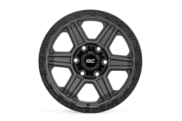 17x8.5 Rough Country 79 Series Gunmetal Gray 6x5.5 ET0 Wheel Rim