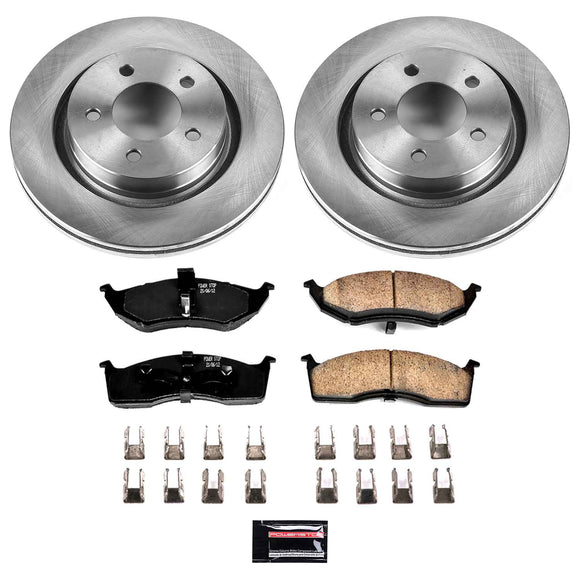 PowerStop OE Stock Replacement Low-Dust Ceramic Brake Pad and Rotor Kit