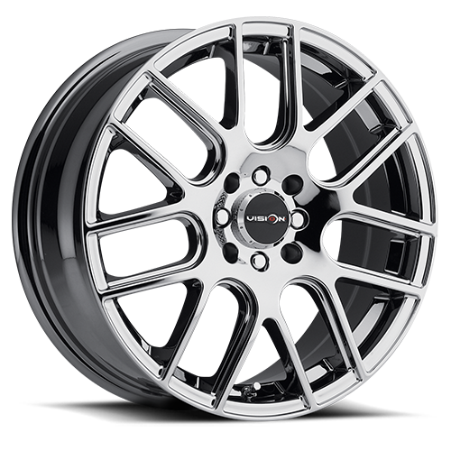 17x7.5 Vision 426H Cross Chrome 5x108 5x114.3 5x4.25 5x4.5 ET38 Wheel Rim