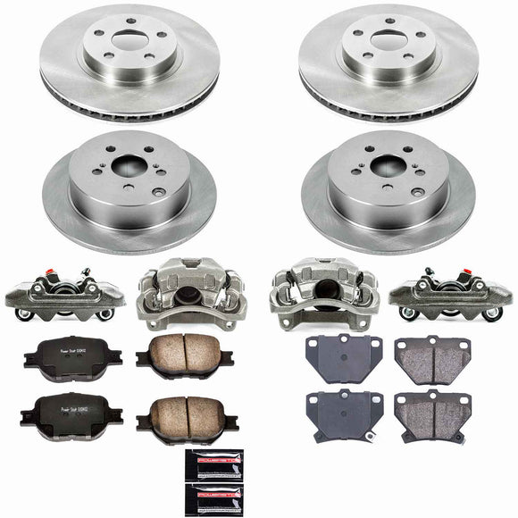 PowerStop OE Stock Replacement Low-Dust Ceramic Brake Pad, Rotor and Caliper Kit