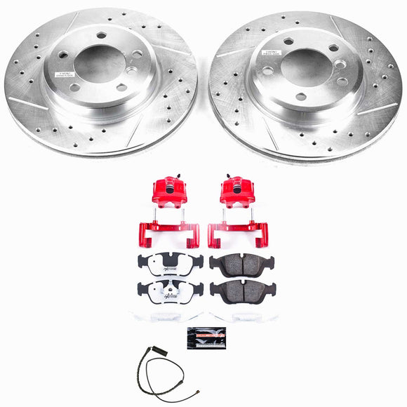 PowerStop Z26 Street Performance Ceramic Brake Pad, Drilled Slotted Rotor, and C