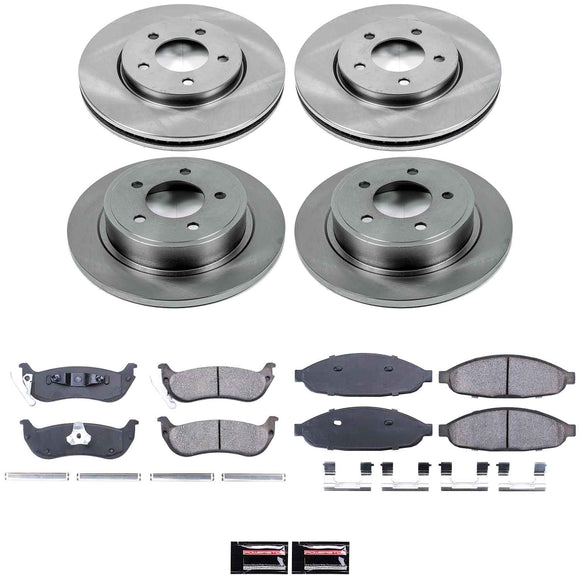 PowerStop OE Stock Replacement Low-Dust Ceramic Brake Pad and Rotor Kit