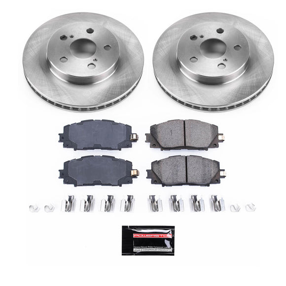 PowerStop Semi-Coated Rotor and Low-Dust Ceramic Brake Pad Kit