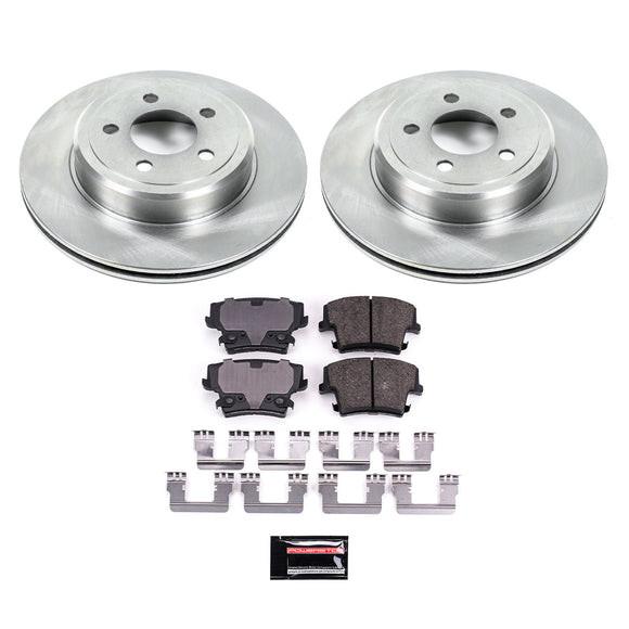 PowerStop OE Stock Replacement Low-Dust Ceramic Brake Pad and Rotor Kit