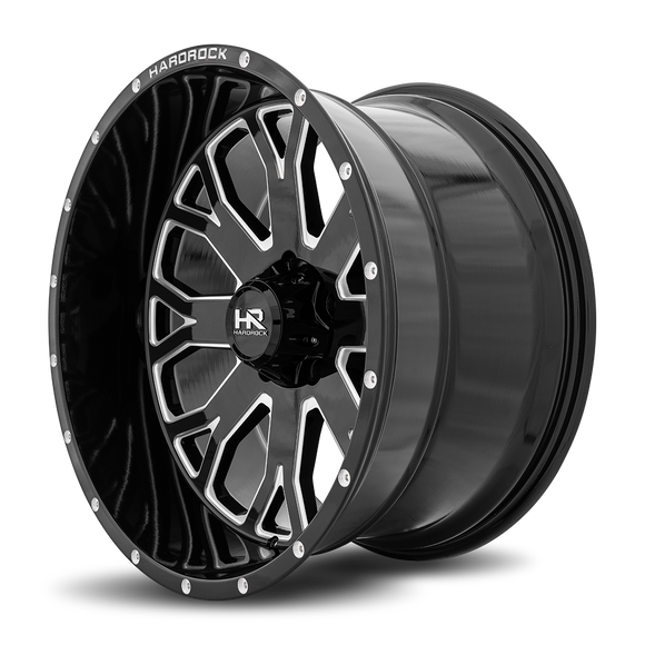 22x12 Hardrock Slammer XPosed Gloss Black Milled 5x150 ET-44 wheel/rim