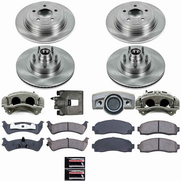 PowerStop OE Stock Replacement Low-Dust Ceramic Brake Pad, Rotor and Caliper Kit
