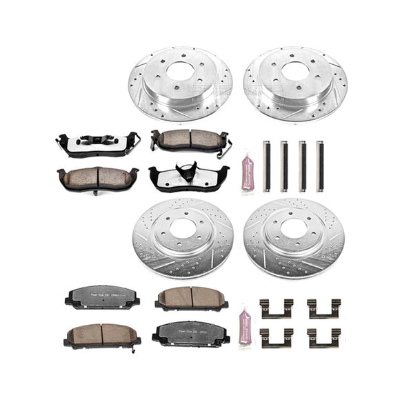 PowerStop Z36 Carbon-Fiber Ceramic Brake Pad with Drilled and Slotted Rotor Kit