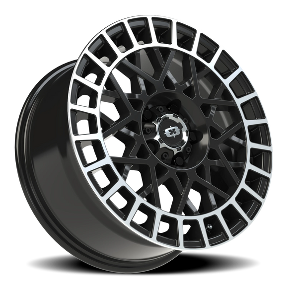 17x8.5 Vision 349 Savage Gloss Blk Machined 5x5 (5x127) ET-24 wheel/rim