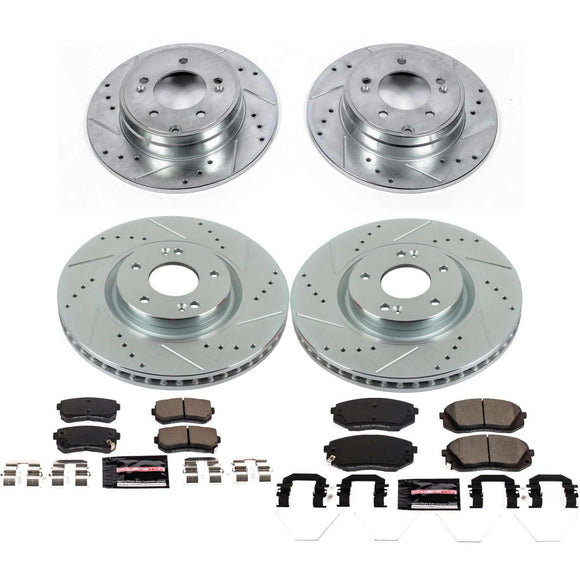 PowerStop Z23 Daily Driver Carbon-Fiber Ceramic Brake Pad and Drilled & Slotted