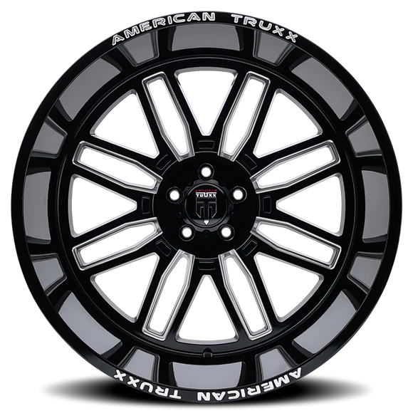 20x10 American Truxx AT1915 Restless Black Mill 6x139.7 6x5.5 ET-25 Wheel
