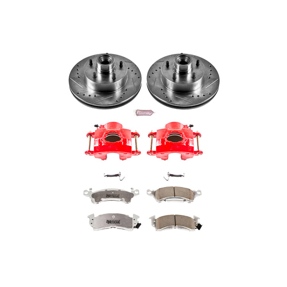 PowerStop Z26 Street Performance Ceramic Brake Pad, Drilled Slotted Rotor, and C