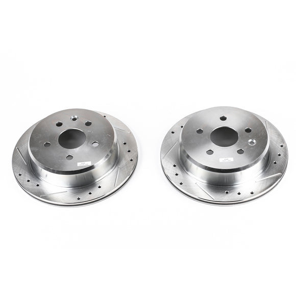 PowerStop Evolution Drilled Slotted Rotors Pair Rear For Lexus SC300