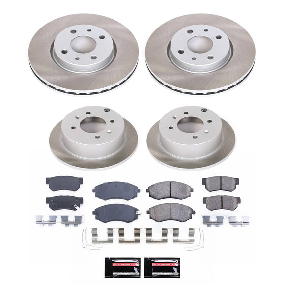 PowerStop Semi-Coated Rotor and Low-Dust Ceramic Brake Pad Kit
