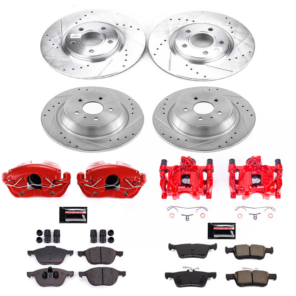 PowerStop Z23 Daily Driver Carbon-Fiber Ceramic Pads Drilled & Slotted Rotor & C