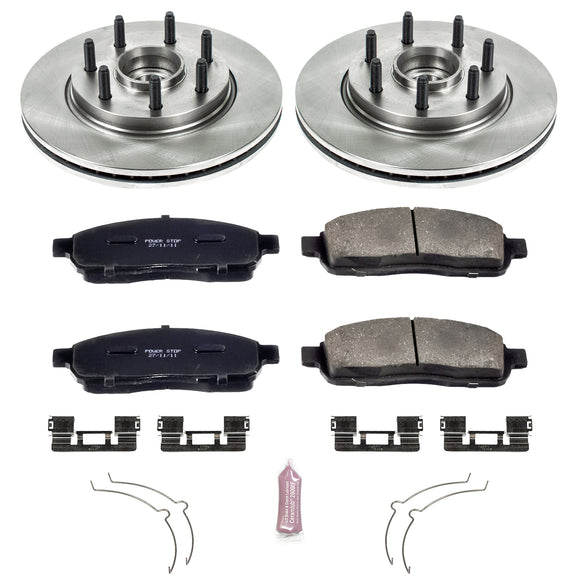 PowerStop OE Stock Replacement Low-Dust Ceramic Brake Pad and Rotor Kit