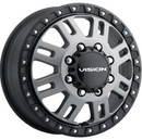 17x6.5 Vision 408 Manx 2 Dually Satin Grey Wheel 8x210 ET121 CB154.2-1