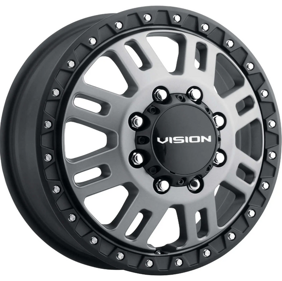 17x6.5 Vision 408 Manx 2 Dually Satin Grey Wheel 8x210 ET121 CB154.2