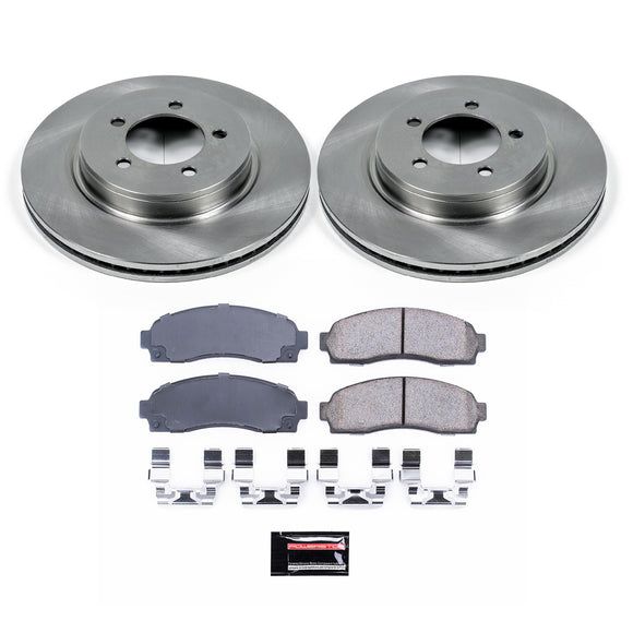 PowerStop OE Stock Replacement Low-Dust Ceramic Brake Pad and Rotor Kit
