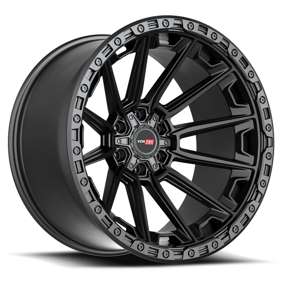 24x10 Vortek VRT-601 Spartan Matte Black 6x135 ET0 CB106.1 Wheel Rim