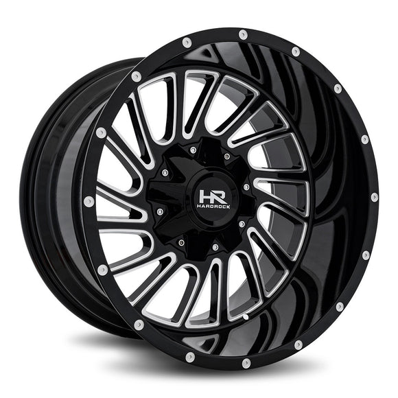 20x10 Hardrock Overdrive Gloss Black Milled 5x127/139.7 ET-19 wheel/rim