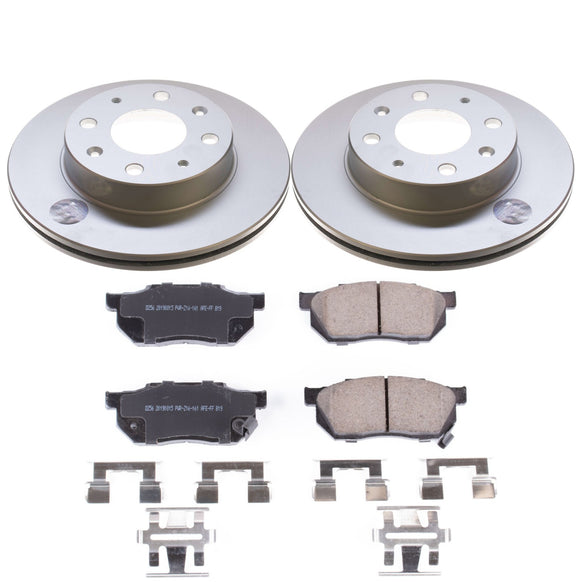 PowerStop Genuine Geomet Coated Rotor and Low-Dust Ceramic Brake Pad Kit