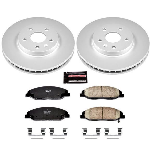 PowerStop Genuine Geomet Coated Rotor and Low-Dust Ceramic Brake Pad Kit