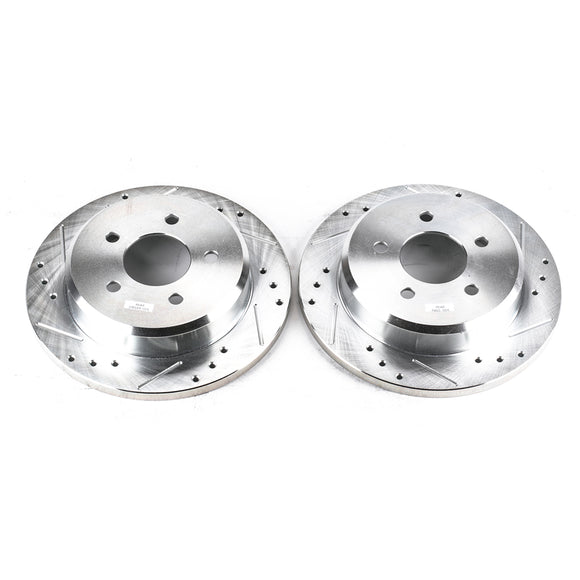 PowerStop Evolution Drilled And Slotted Rotors Pair Front For Ford Mustang