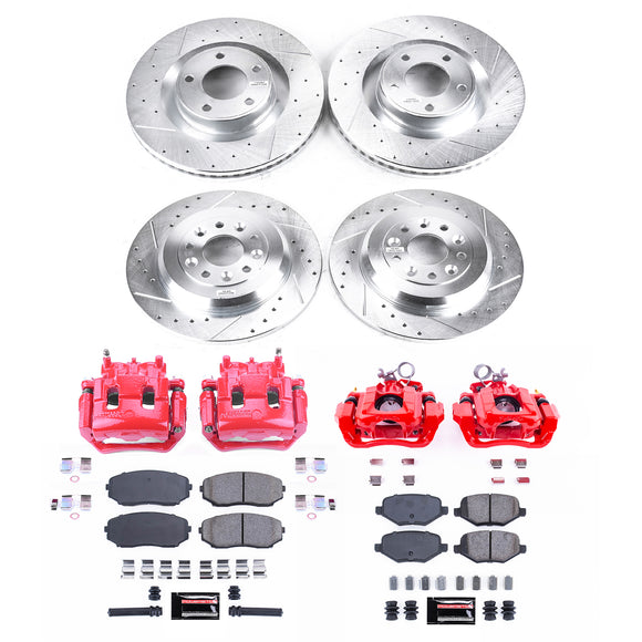 PowerStop Z23 Daily Driver Carbon-Fiber Ceramic Pads Drilled & Slotted Rotor & C