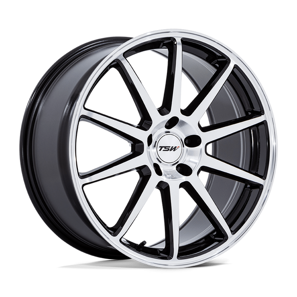 20X9 TSW TW004 Canard Gloss Black W/ Machined Face 5x112 ET20 Wheel Rim