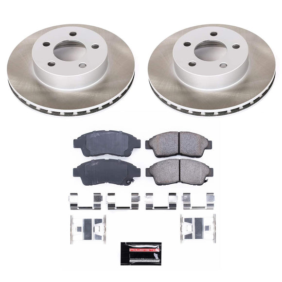 PowerStop Semi-Coated Rotor and Low-Dust Ceramic Brake Pad Kit