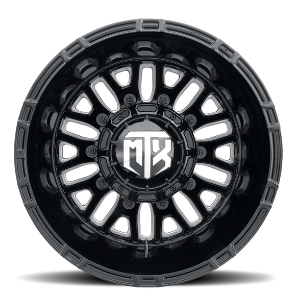 22x8.25 MTX Banshee Gloss Black & Milled 10x225 ET-185 CB170.13 Wheel