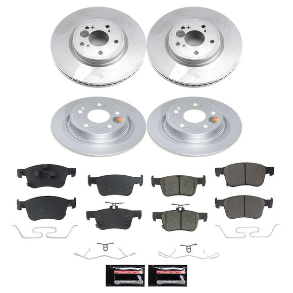 PowerStop Genuine Geomet Coated Rotor and Low-Dust Ceramic Brake Pad Kit