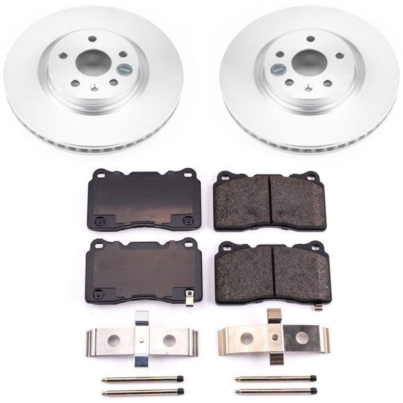PowerStop Genuine Geomet Coated Rotor and Low-Dust Ceramic Brake Pad Kit