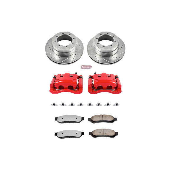 PowerStop Z36 Truck and SUV Ceramic Brake Pad, Drilled & Slotted Rotor, and Cali