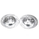 PowerStop Evolution Drilled Slotted Rotors Pair Rear For Jaguar X-Type