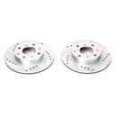 PowerStop Evolution Drilled Slotted Rotors Pair Front For Honda Civic