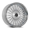 22x9.5 Dolce RAZZO Glossy Sliver Brush Face Stainless Lip 6x135 ET35 CB106.2