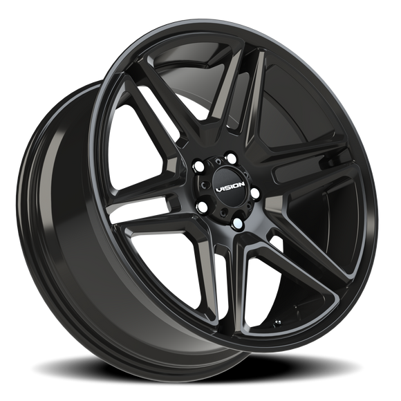 20x9 Vision 476 Wedge Gloss Black Wheel 5x115 ET15 CB74.1