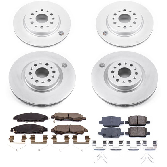 PowerStop Genuine Geomet Coated Rotor and Low-Dust Ceramic Brake Pad Kit