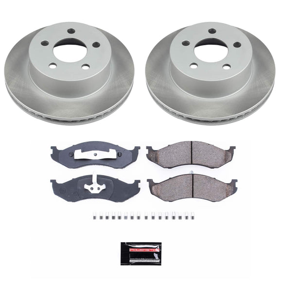 PowerStop Semi-Coated Rotor and Low-Dust Ceramic Brake Pad Kit